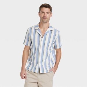 GOODFELLOW & CO striped linen button down